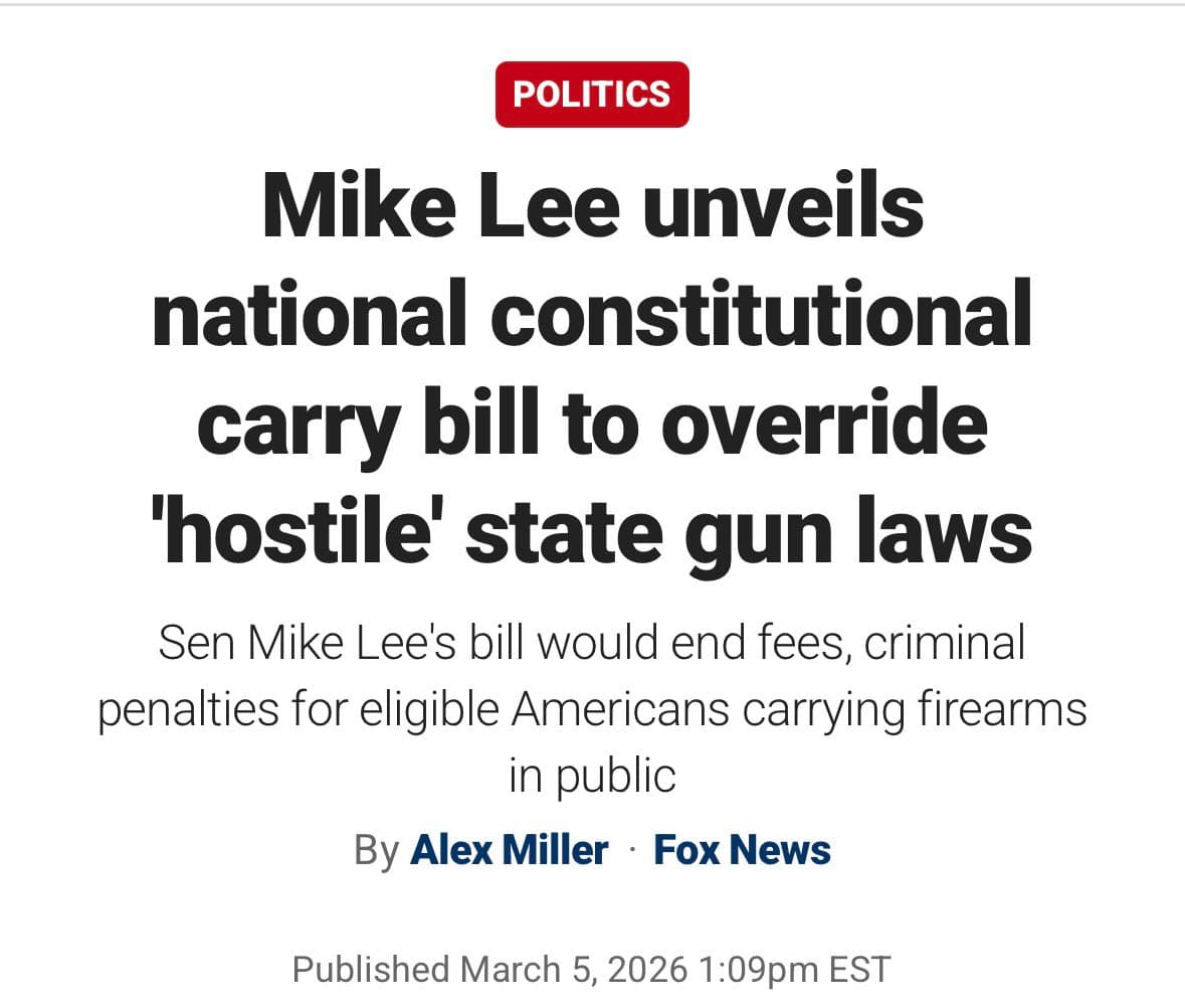 Mike Lee's Constitutional Carry Bill Is the Federal Intervention Gun Rights Actually Needs
